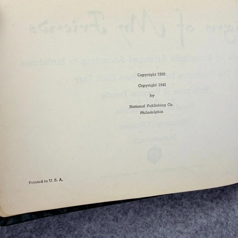 Vintage 1941 Signs of My Friends Vol 2 Autograph Zodiac Horoscope Birthday Book